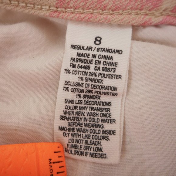 American Eagle Womens Jeggings Sz 8 Pink Stretch Jeans Inseam 26.5" Zip Cuff - Picture 6 of 8